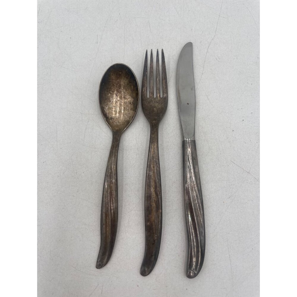 Vintage TWA Silver Plated Spoon Fork & Knife Set - Collectible Airline Flatware